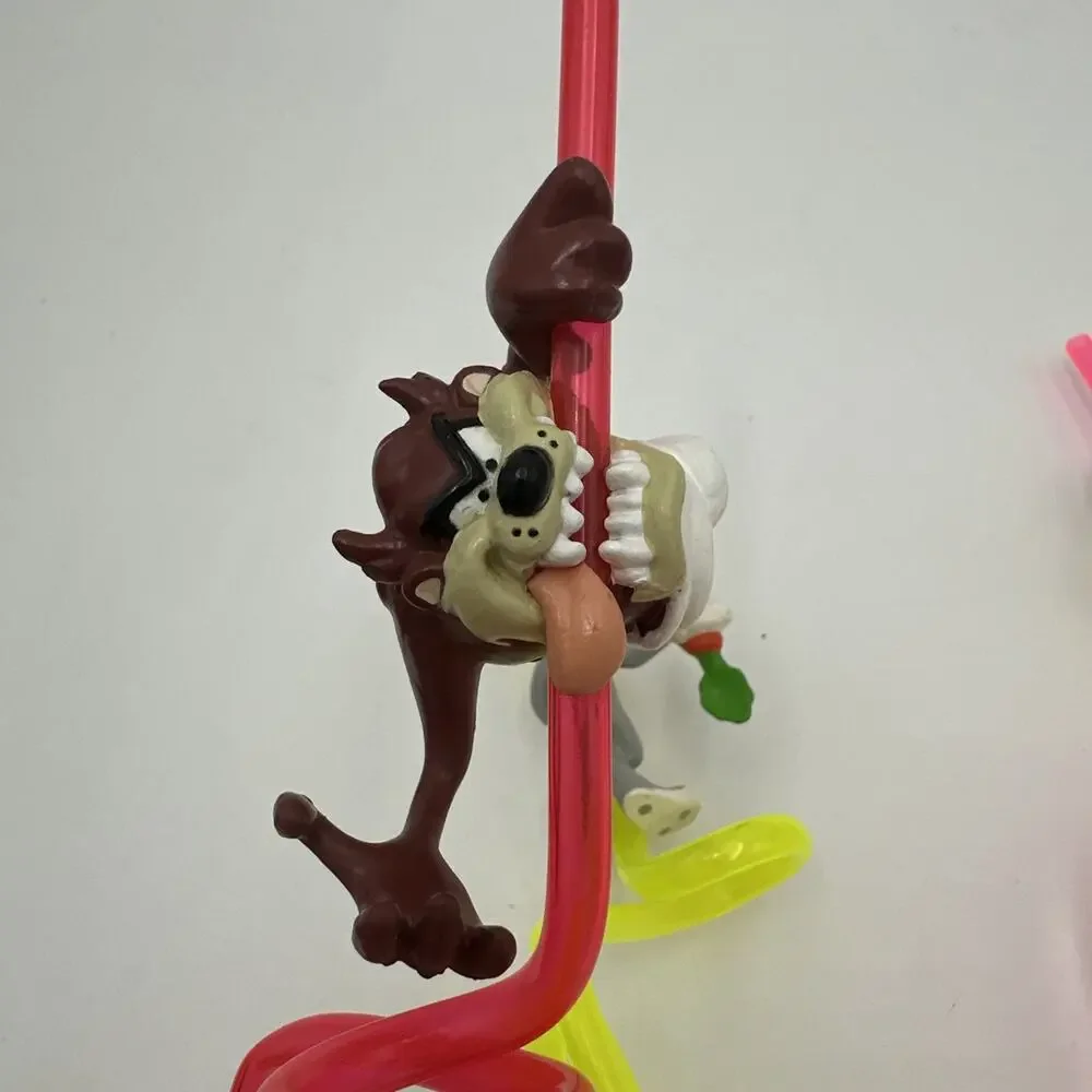 Lot of 3 Crazy Silly Straws Looney Tunes Sylvester, Tweety And Taz